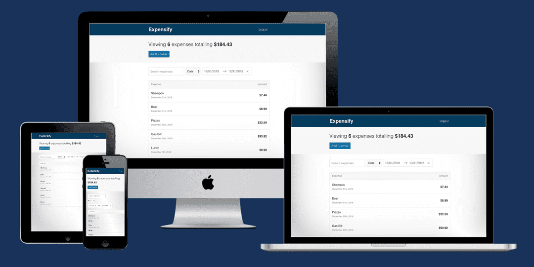 Expensify App mockup